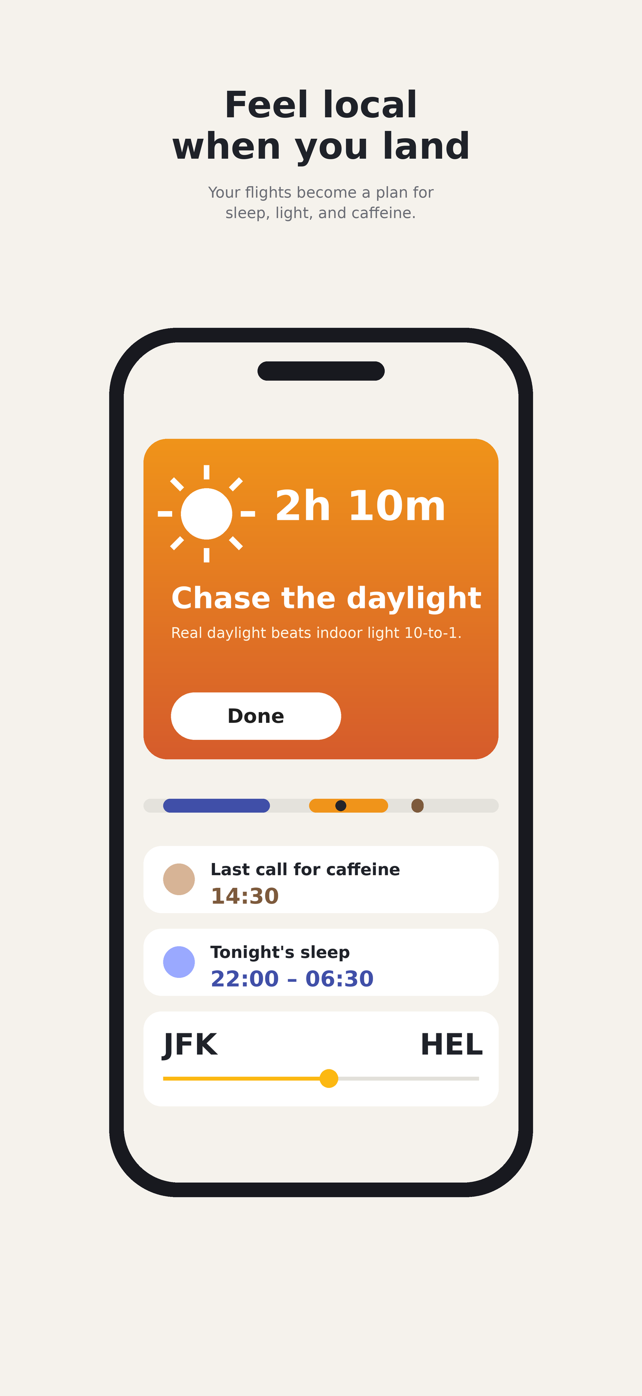Reclock home screen showing the current step